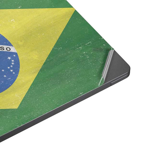 Brazil Flag Distressed Surface Laptop 7 15in Skin